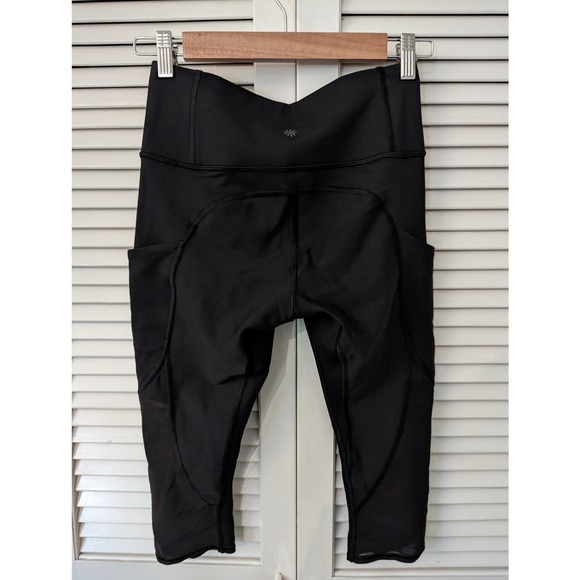 Athleta cropped black mesh leggings - Picture 3 of 4